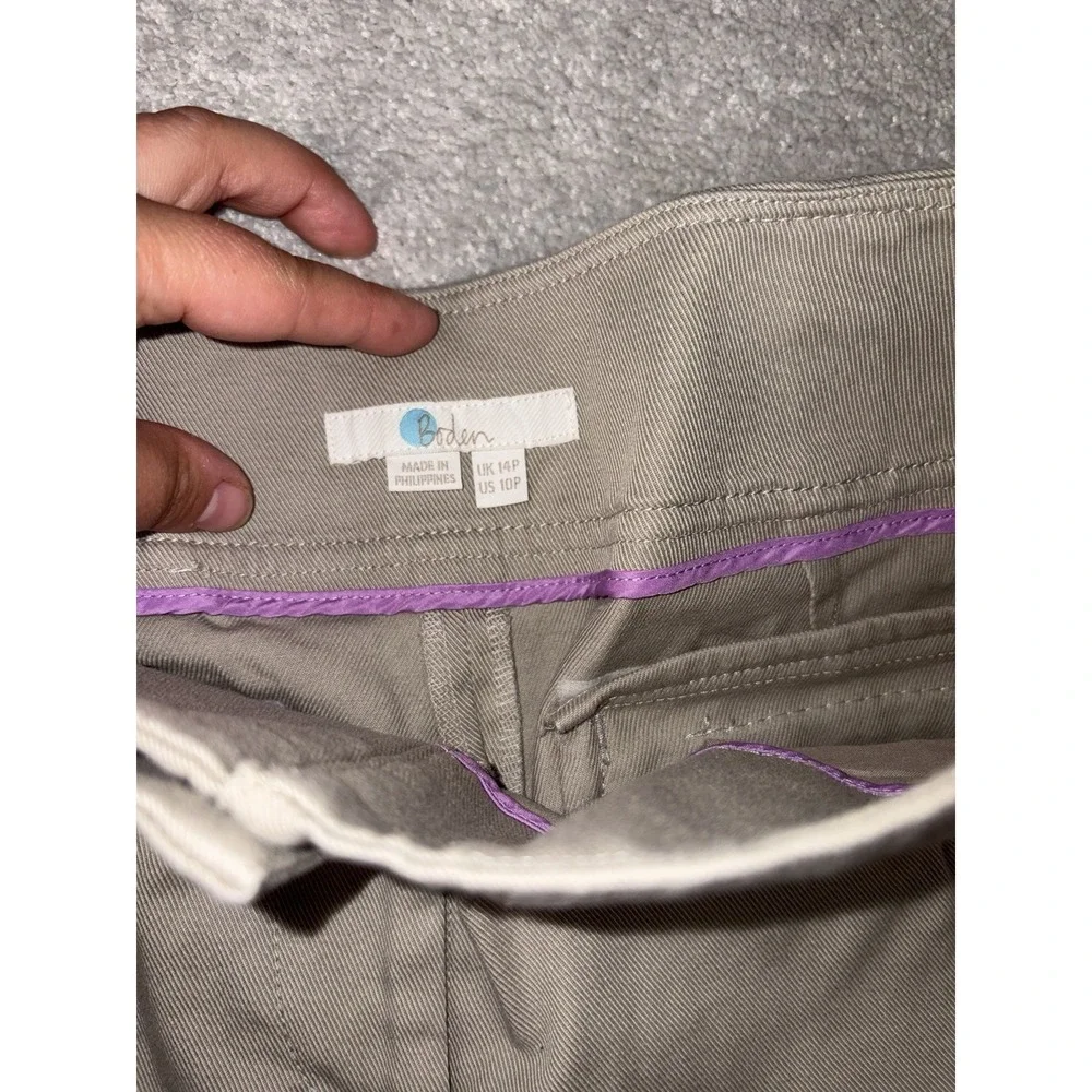 boden‎ cropped wode leg beige pants size 10p